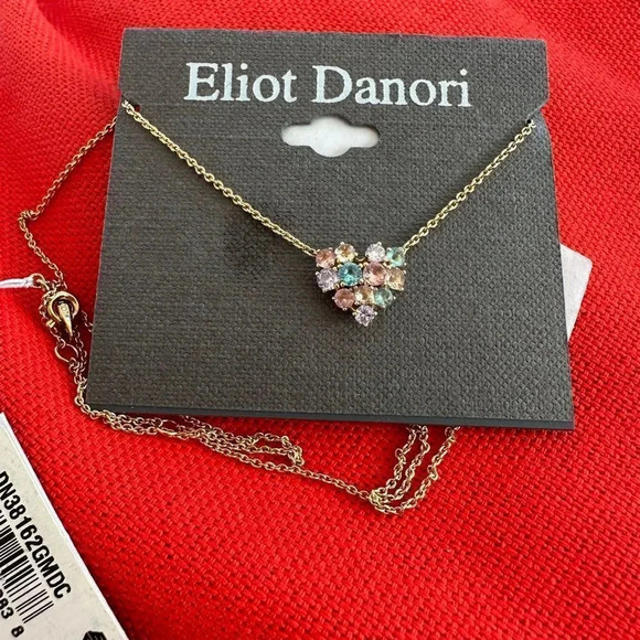 Eliot Danori MultiColor Heart Gold Necklace NWT - Picture 11 of 11